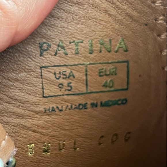 Patina by Portland sling back mule leather sandals mocha brown Sz 9.5 - Picture 10 of 10